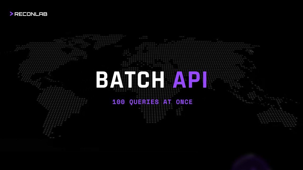 New feature live: Batch query API. Process up to 100 searches simultaneously. Perfect for large investigations. 

Essential for enterprise users. Now available for all $RECON holders. Start scaling your investigations.