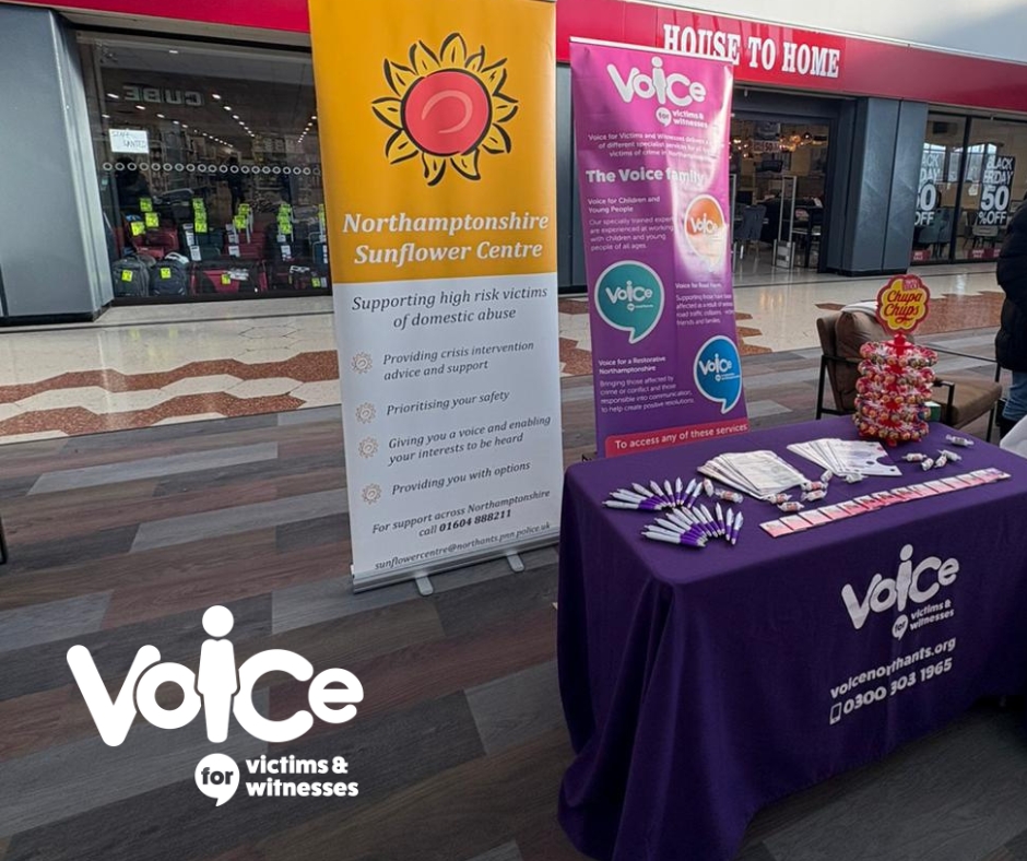 Yesterday (27/11), we were at Swansgate Centre in Wellingborough as part of the global 16 Days of Activism Against Gender-Based Violence campaign.
We spoke with shoppers about support available for victims and witnesses in Northamptonshire.
Find out more: orlo.uk/SGKj3
