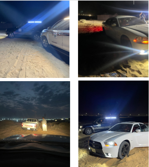 أخراج عدد من المركبات العالقة
     قام أعضاء جمعية نخبة الشمال للانقاذ بإخراج عدد من المركبات العالقة بالرمل بفضل الله والمشاركين :
- شاهر فالح الراضي
- منيف عزيز الشاهر
- هاني ونس الرويلي
- بندر تركي الرويلي