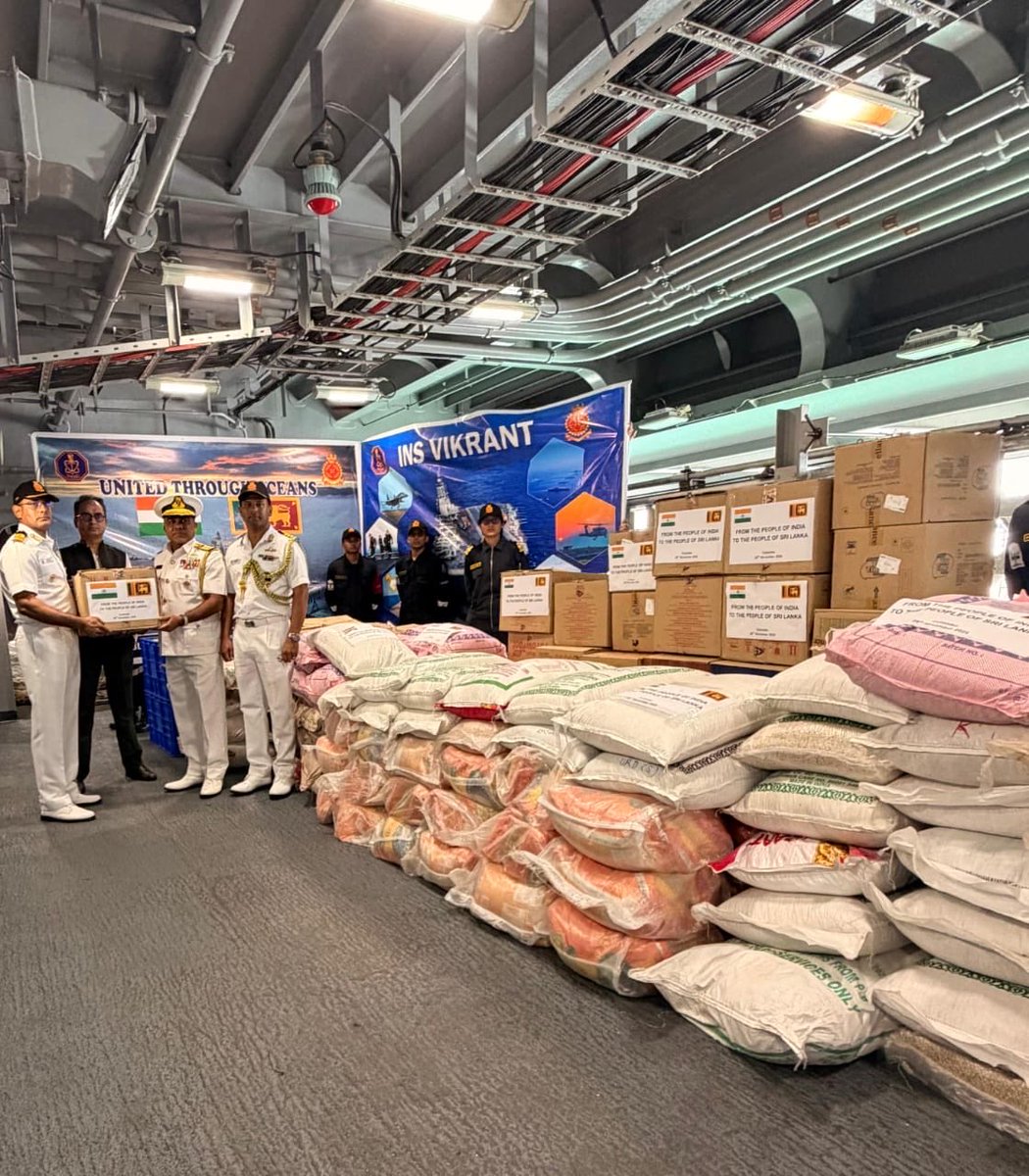 satyakumar_y's tweet image. Under Operation Sagar Bandhu, the Modi Government has swiftly extended assistance to flood-affected Sri Lanka.

Indian Navy warships INS Vikrant and INS Udaigiri have delivered essential relief material, reinforcing India’s commitment to regional support and humanitarian…