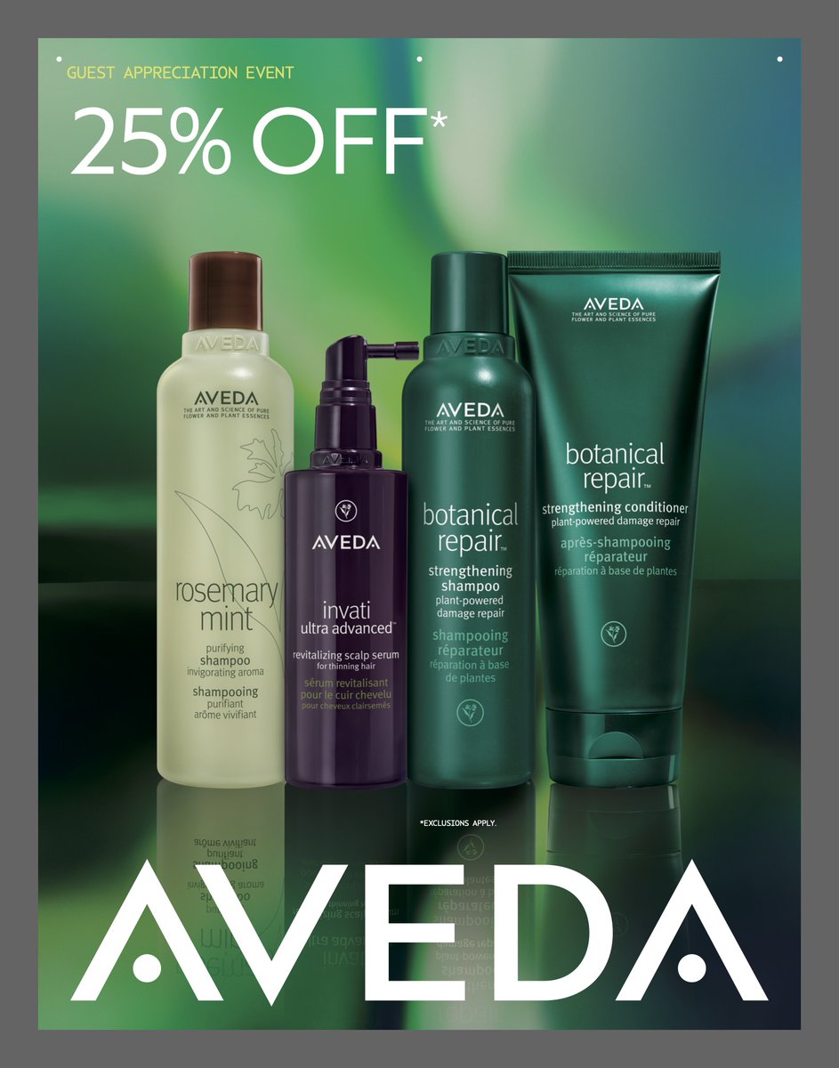 All of your favorite Aveda on sale now!!!!  Stock up on your favs!! 

Ok…Saturday too!!  Sale ends…11/29 mailchi.mp/bradz/aveda-de…