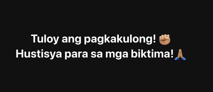 Tuloy ang pagkakulong! ✊🏼
Hustisya para sa mga biktima! 🙏🏽