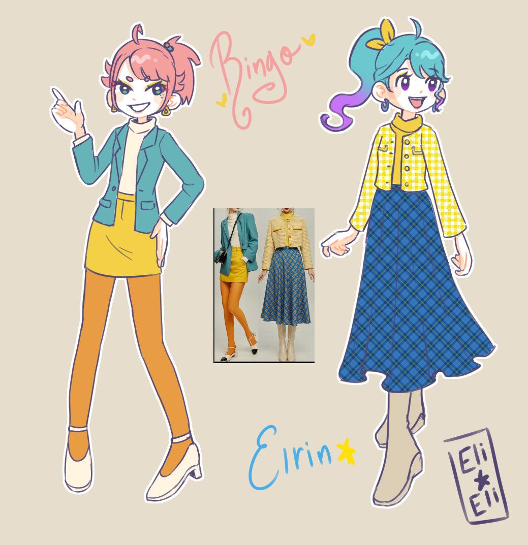 Todays outfits
Colors I don't usually use, but they look surprisingly cute!