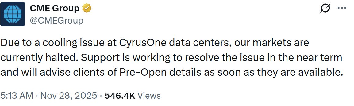 agnostoxxx's tweet image. The financial system ground to a halt because of CME&apos;s data center having cooling issues and you are bearish Data Centers?!!!