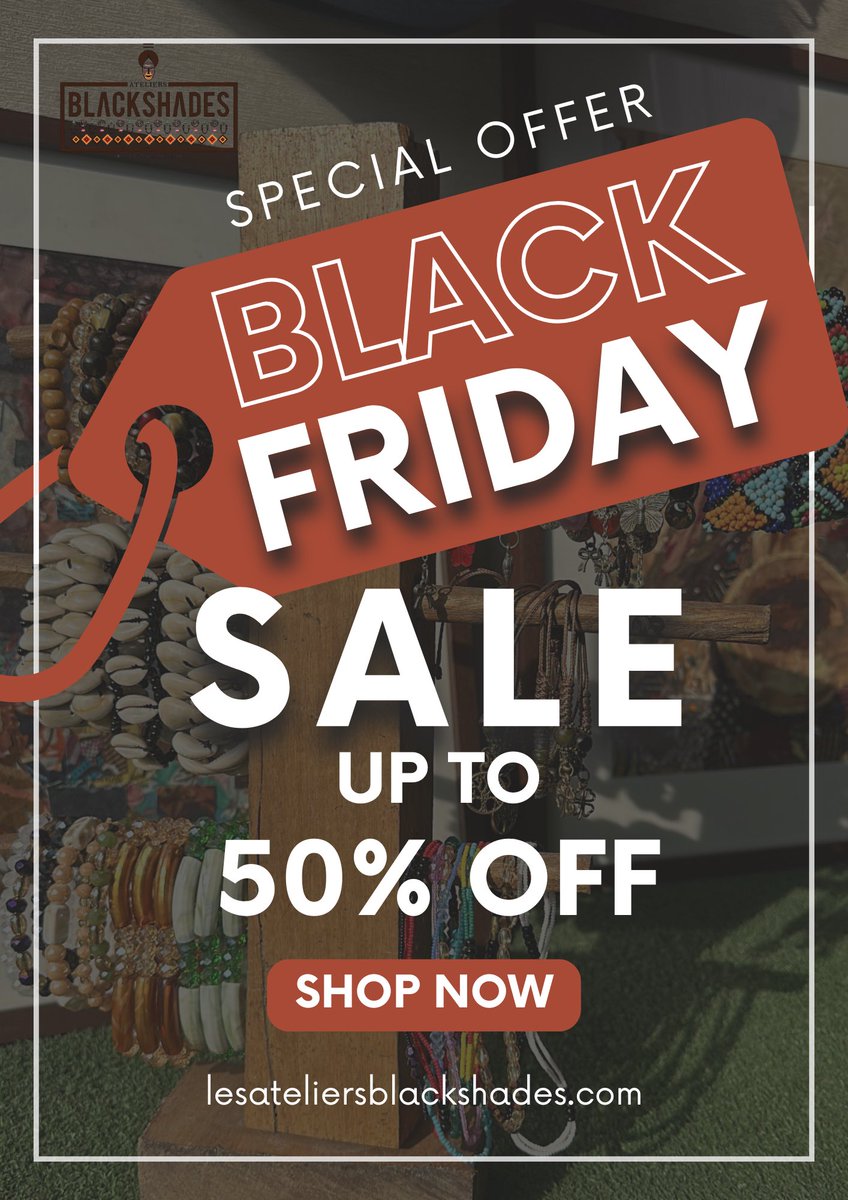 Black Friday is here. 🛍️
Des offres exceptionnelles vous attendent chez Les Ateliers Blackshades. 🖤✨

📌La vitrine des marques camerounaises - Achetez local, vivez l’original 🇨🇲