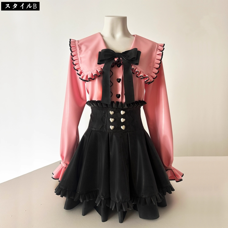 MASUMOTO14's tweet photo. 🌺🌺新品です♪🌺🌺
超可愛いシャツ＆スカートセット✨高品質ラバー製
初々しい可愛さが溢れている✨蝶結び付き✨
厚さ0.4mm　ブラック&ピンク　カラー変更可能
＃サイズオーダーメイド　＃CDCOSER
💕商品ページには、コーディネート提案あり💕
詳しく▶https://t.co/plw2xhcuWo
＃ラテックスシャツ
＃ラテックススカート
＃ラバーセット品お薦め