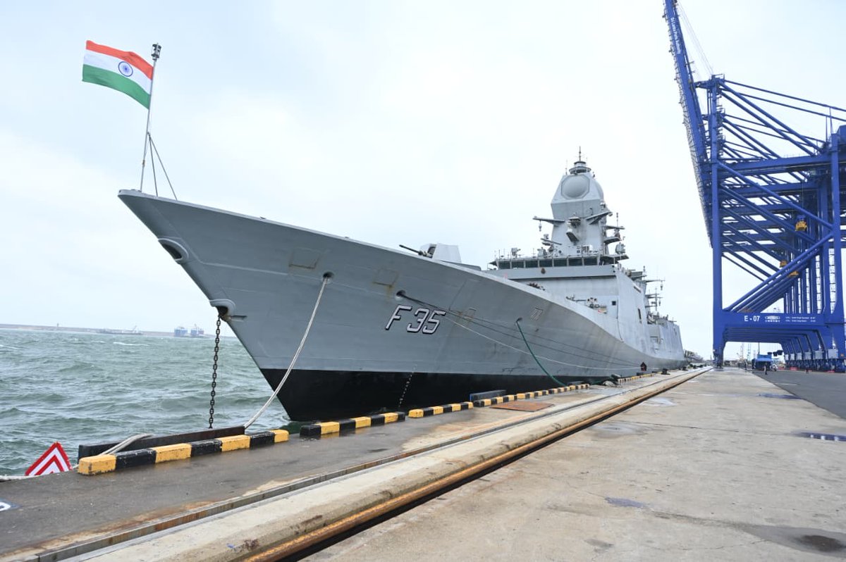 Defencematrix1's tweet image. India’s indigenous aircraft carrier INS Vikrant, along with INS Udaygiri, is representing the Indian Navy at the International Fleet Review 2025 being hosted by the Sri Lankan Navy in Colombo from 27-29 Nov.

PS: This visit marks the maiden overseas deployment of both the ships