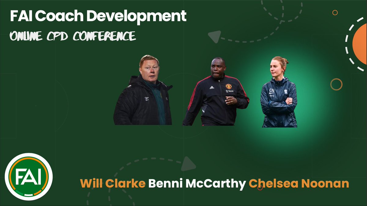📢 CPD Event 

We still have some place available on our Online CPD day, this coming Monday.

🗣️ Will Clarke 
🗣️ Chelsea Noonan
🗣️ Benni McCarthy

Places can be booked below 👇

faiconnect.ie/mycomet/privat…

#OngoingDevelopment