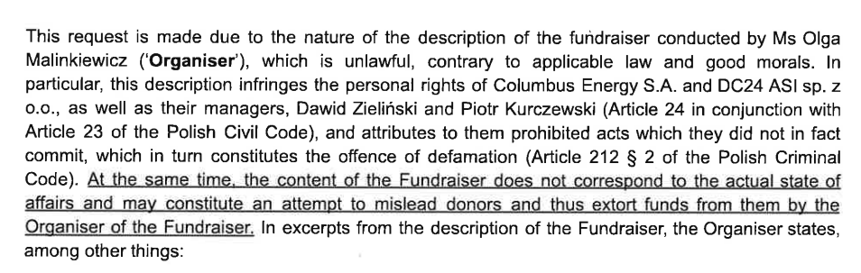 WHYDONATE.COM BLOCKED OLGA MALINKIEWICZ'S FUNDRAISER

My dear supporters and opponents,

I just received another email from WHYDONATE.COM:

"Hello,
We have received a report against your fundraiser with the slug