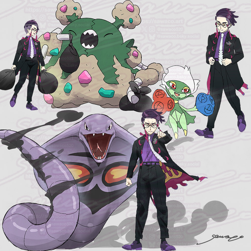 sawaco520's tweet image. カラスバ+手持ちポケモンらくがきまとめ
#PokemonLegendsZA