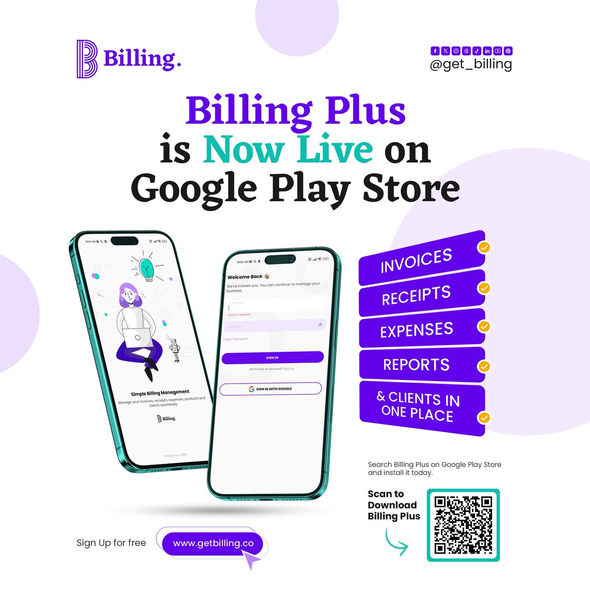 We are excited to officially announce the launch of Billing Plus on Google Play Store.

🔹Your daily Billing work just got simpler and smarter with Billing+.

🔸Install Billing Plus today and stay in control of your business.