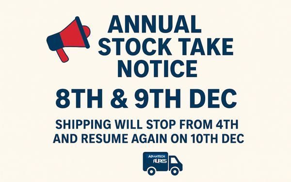 📢 Our Annual Stock Take will take place on 8th &amp; 9th Dec. 📢

🚚 Please note:
•Shipping will be paused from Thursday 4th Dec
•Orders will resume shipping from Wednesday 10th Dec

We appreciate your understanding and support! 💪

#StockTake #Notice #ShippingUpdate #ThankYou
