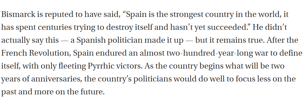 My piece on a tempestuous few weeks of anniversaries and events in Spain