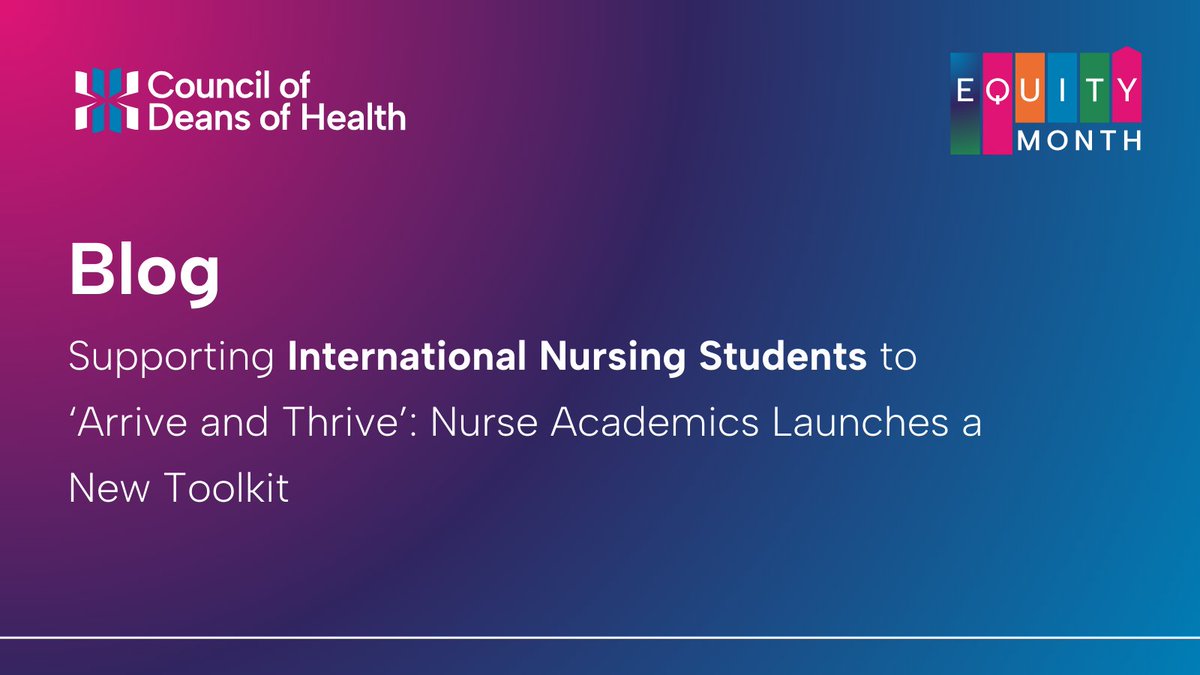 councilofdeans's tweet image. Today marks the end of Equity Month 2025! Our final release explores how the Arrive and Thrive Toolkit supports international nursing students’ transition to UK Higher Education Institutions.

Read here: tinyurl.com/53u7e7hw

#Nursing #EDI
