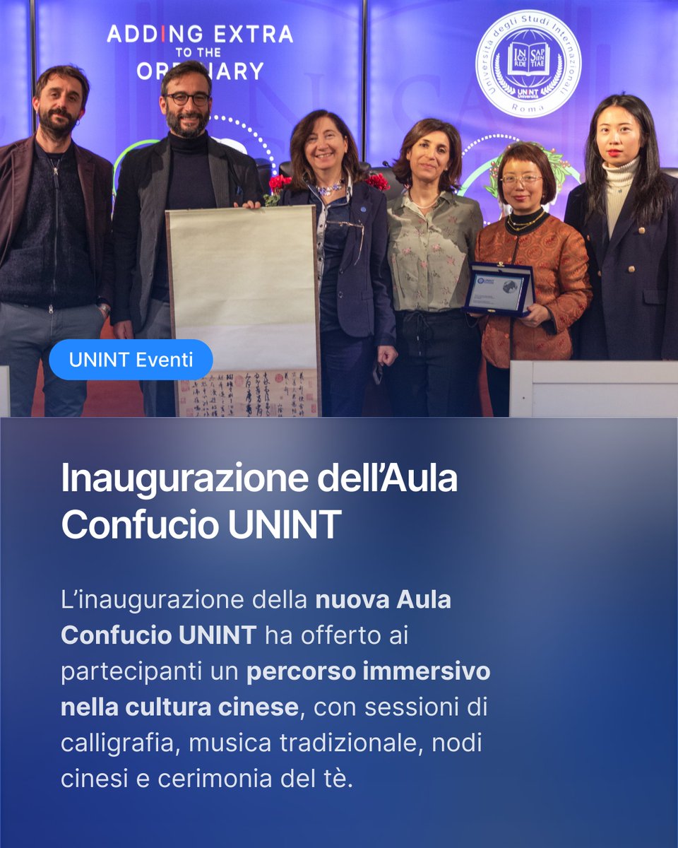 UnintUniversita's tweet image. Ieri abbiamo inaugurato l’Aula Confucio UNINT, svelandone la targa e celebrando l’apertura con saluti istituzionali, esibizioni musicali e la presentazione delle attività. A seguire, un carosello culturale tra calligrafia, musica, nodi cinesi e cerimonia del tè.