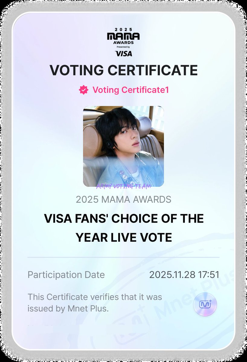 01Btsxarmy1's tweet image. Use all devices you have to vote for JIN and spread to all platforms you have NOW‼️THIS IS FOR DAESANG,ARMY‼️

DROP YOUR VOTING PROOF‼️👇

❌️ DO NOT SPLIT VOTE
✅️ FOCUS JIN
⌛️Ends during Chapter 1 live
🔑: ARMY Protect The 8thDaesang
🔗: mnetplus.onelink.me/TRa8/uop6ncya?…