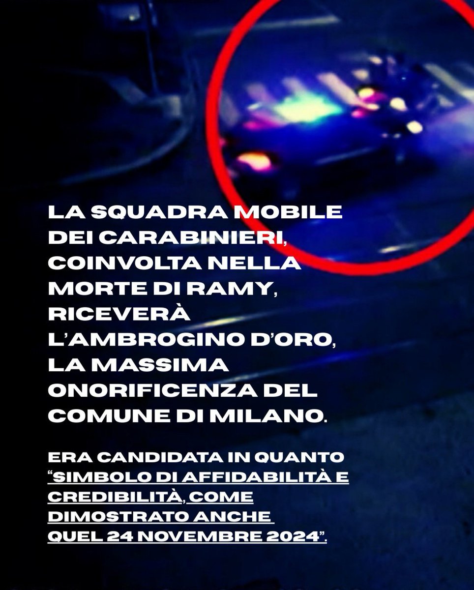 Un morto.
Cinque carabinieri indagati.
Un premio.