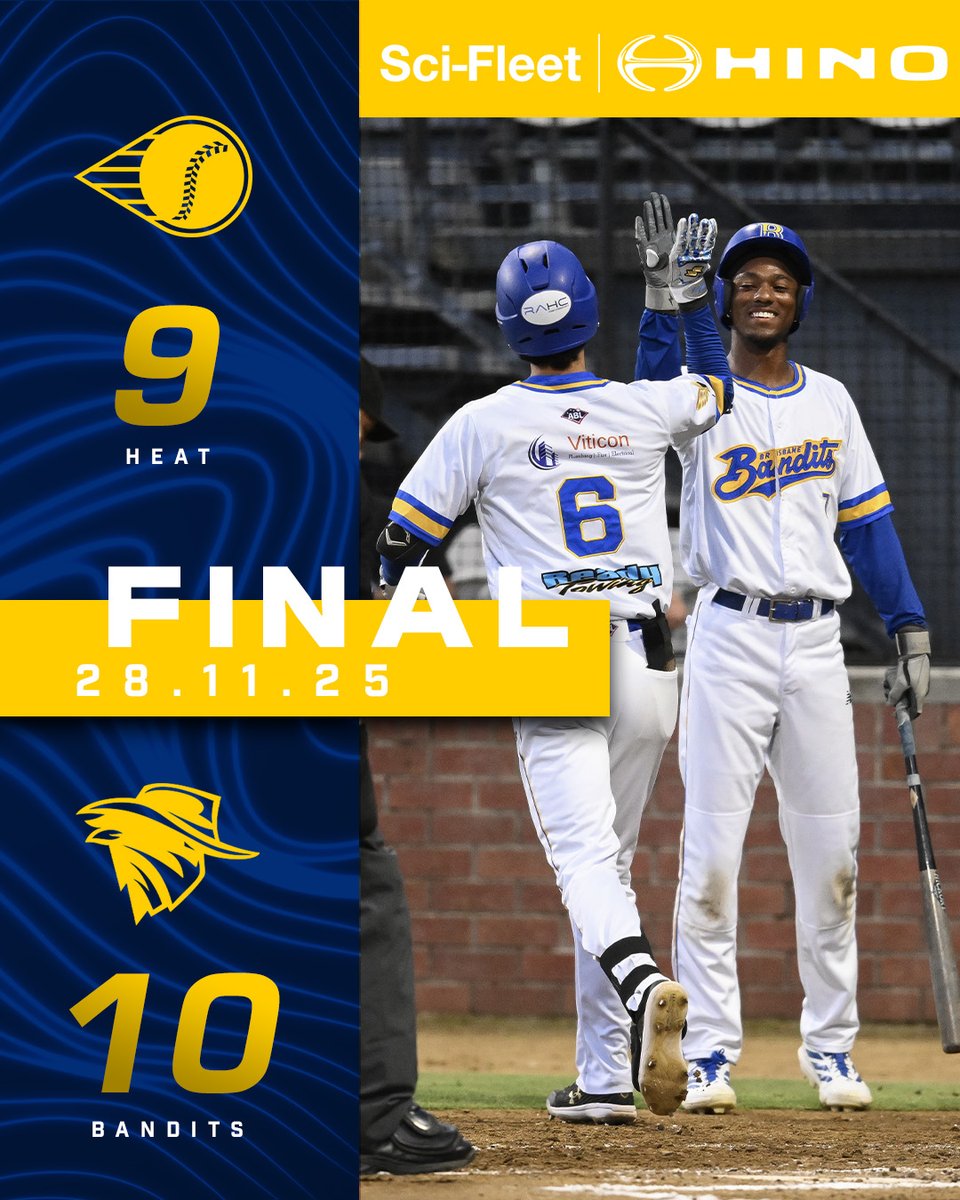 🔥 WHAT A FINISH! 🔥

George Callil comes through with a walk-off single in the 9th, sending the Bandits to a 1-0 series lead! 🙌⚾

Presented by Sci-Fleet Hino