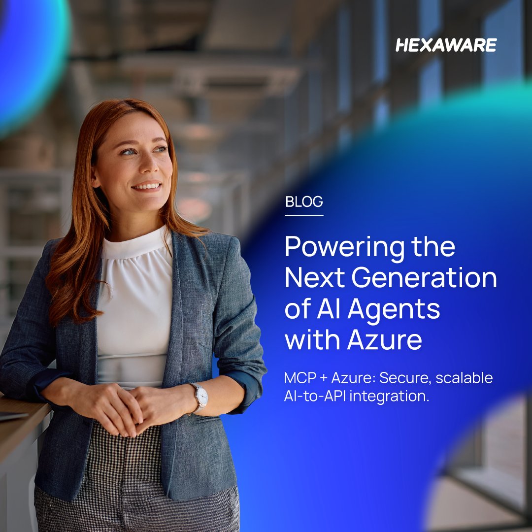 HexawareGlobal's tweet image. #Azure is powering the next generation of #AIagents.
With #MCP support in Azure API Management and Integration Services, enterprises can finally connect #AI agents to real-time data, #APIs, and backend systems—securely and at scale. Read our latest #blog. hexwr.com/4p9kWUL…