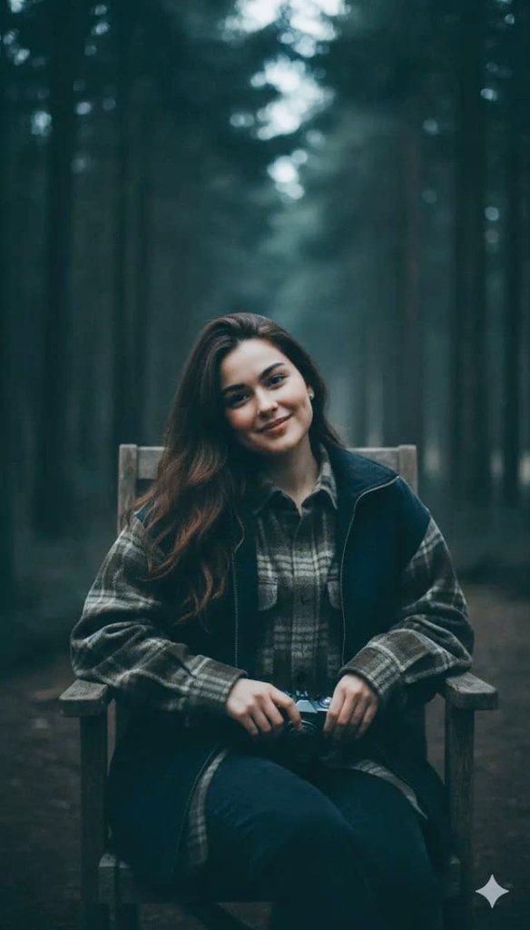 Moody Forest Portrait: 90s Vibes Meet Nature's Enigma