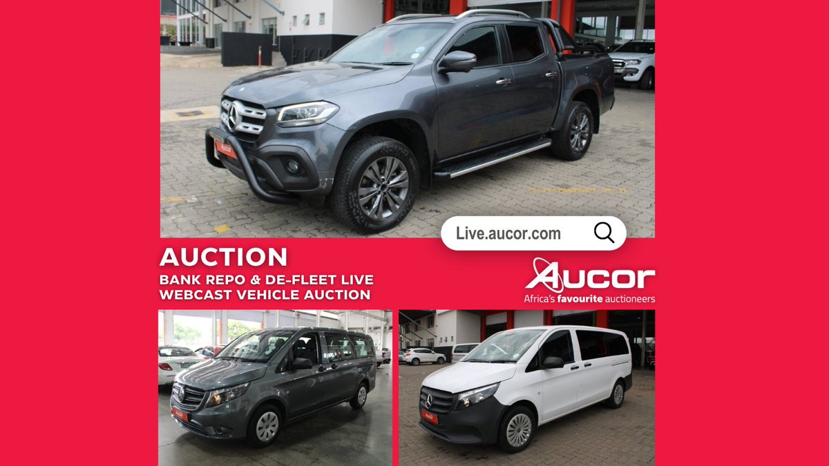 Enter the Holiday season with a new car! Join Aucor for a Bank Repo &amp; De-Fleet Live Webcast Vehicle Auction. Bid on Mon 01 December 10:00. Click below to view our distinct catalogue. T&amp;Cs Apply. bit.ly/47SnBfg