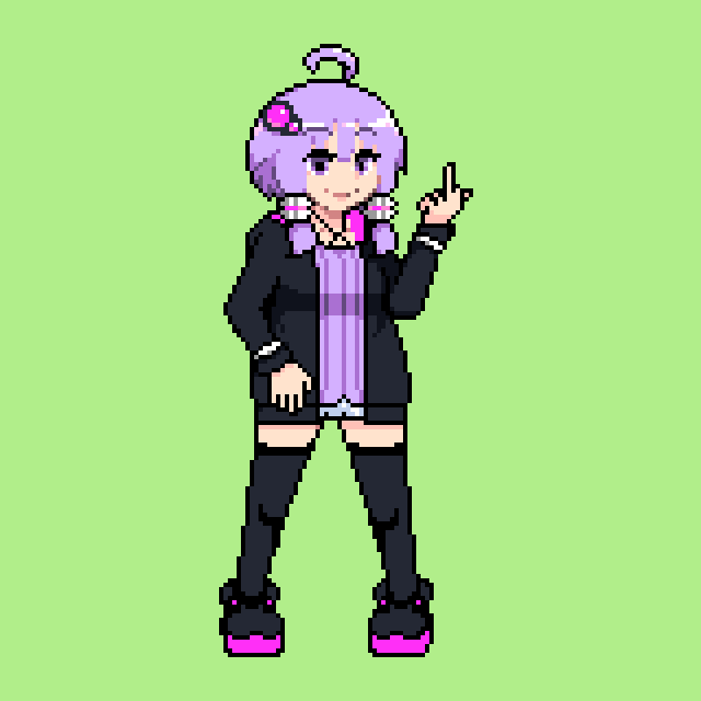 久しぶりにゲーム用以外にドット絵描いた
#ドット絵　#結月ゆかり