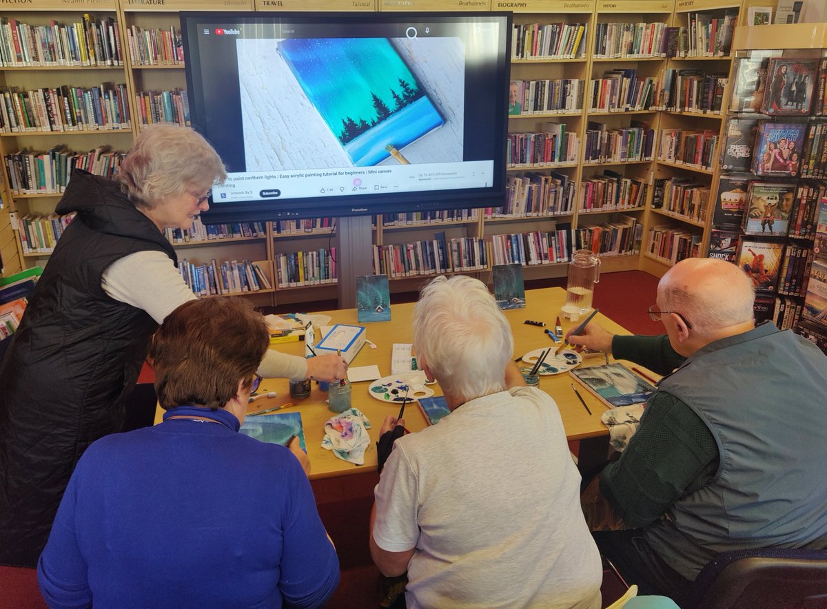 limklibraries's tweet image. We are loving the beautiful paintings created at our Winter Painting Session in #AbbeyfealeLibrary yesterday. 
Thanks to all who joined us, and to staff member Anne who shared her expertise with the group 🧑‍🎨🎨🖌️

#LimerickLibraries #locallibrary #Abbeyfeale #winter #winter2025