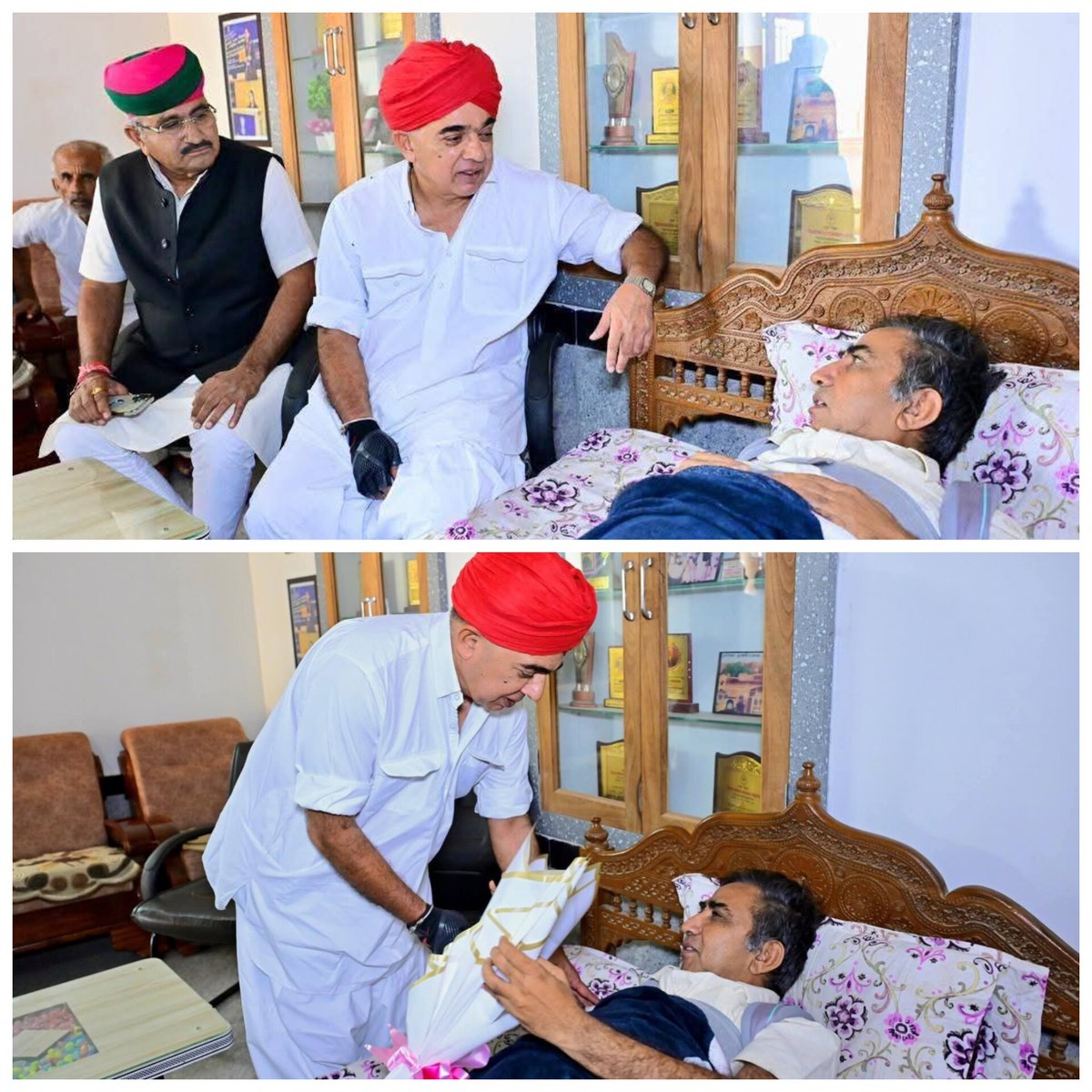 ManzuDinesh's tweet image. आज मानवेंद्र सिंह जसोल ने पूर्व मंत्री श्री गफूर अहमद के अस्वस्थ होने का समाचार प्राप्त होने पर उनके आवास पहुँचकर उनके स्वास्थ्य की जानकारी ली। @ShamaBanoINC