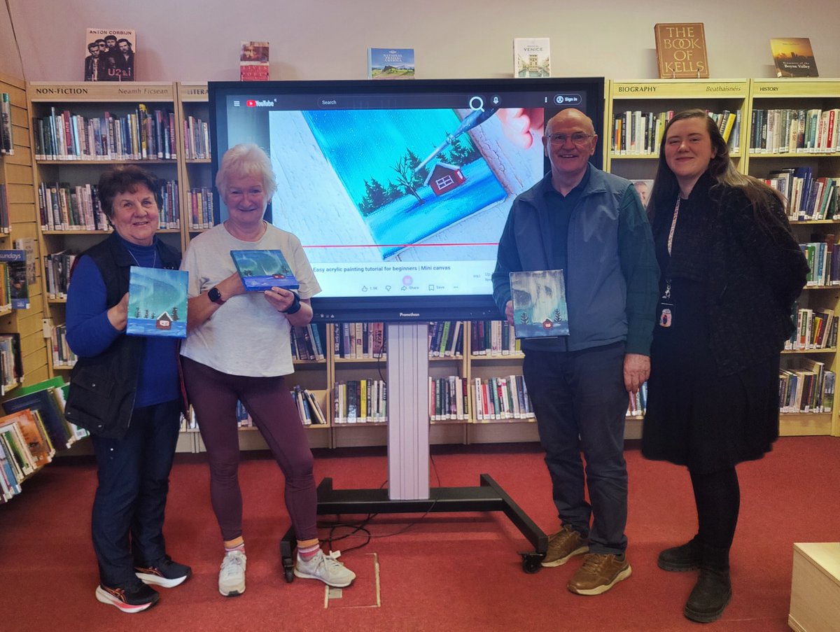 limklibraries's tweet image. We are loving the beautiful paintings created at our Winter Painting Session in #AbbeyfealeLibrary yesterday. 
Thanks to all who joined us, and to staff member Anne who shared her expertise with the group 🧑‍🎨🎨🖌️

#LimerickLibraries #locallibrary #Abbeyfeale #winter #winter2025