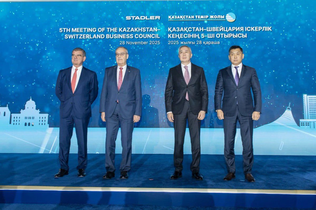 KSarzhanov's tweet photo. Welcome the signing of seven documents within the framework of the Kazakhstan–Switzerland Business Council in Astana, covering machinery, radioactive waste management, and enhanced cooperation between investment agencies to strengthen our economic partnership 🇰🇿🇨🇭. https://t.co/WEuBYELN4a