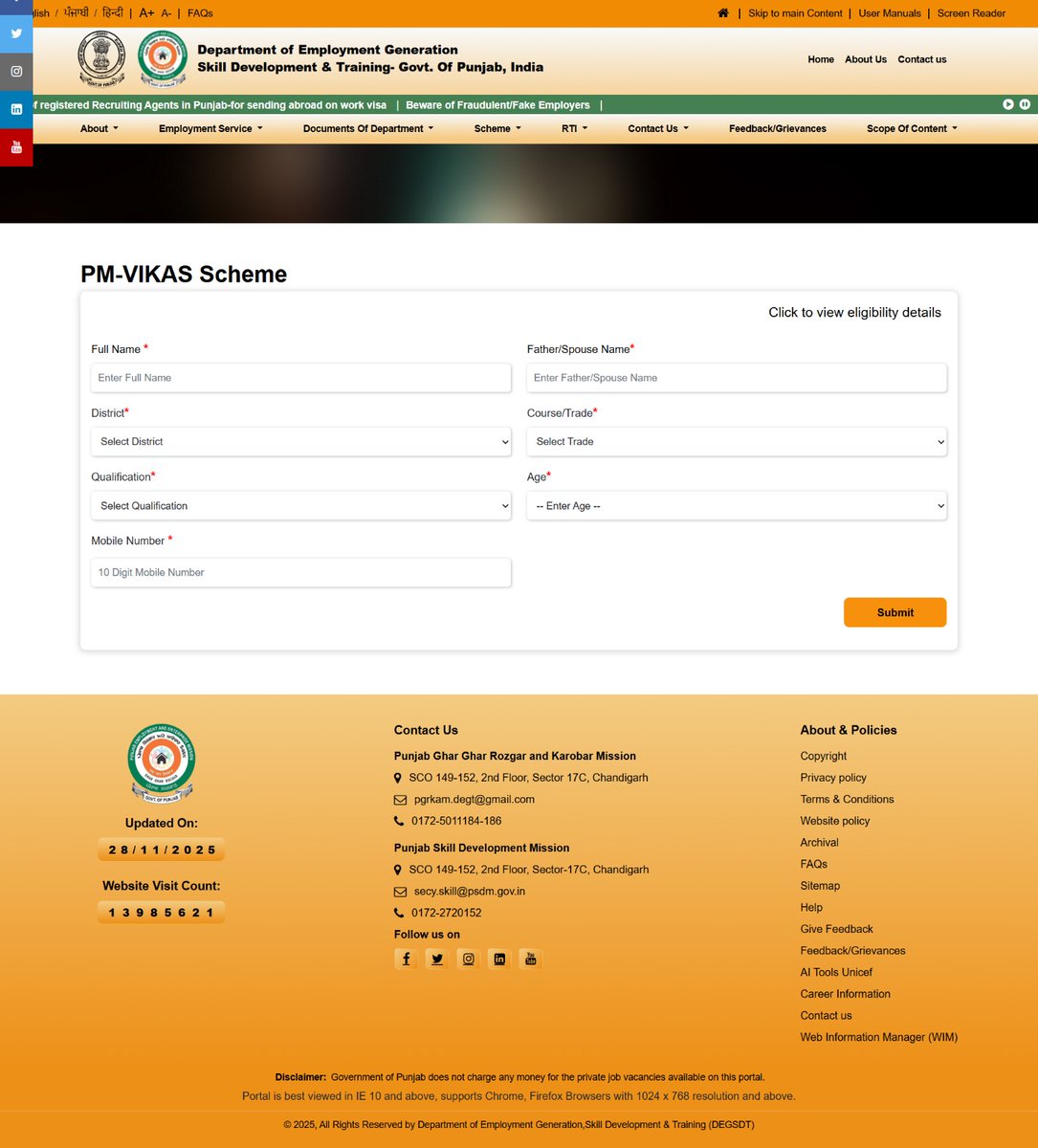 DEGSDT's tweet image. 🌟 Exciting Opportunity Under PM-VIKAS! 🌟

!!Are you looking to build a strong career with Government-supported skill development!!