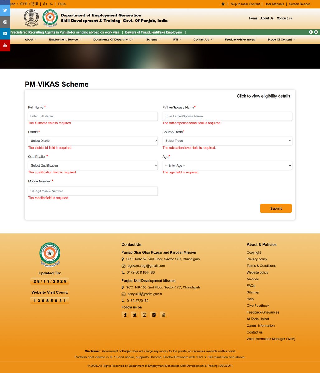 DEGSDT's tweet image. 🌟 Exciting Opportunity Under PM-VIKAS! 🌟

!!Are you looking to build a strong career with Government-supported skill development!!