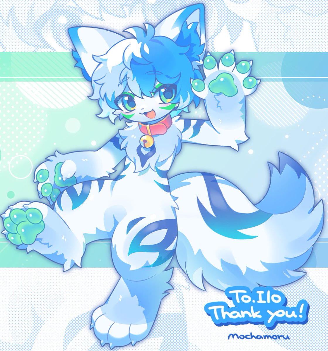 #skeb Thank you for your request!💙💚🐾