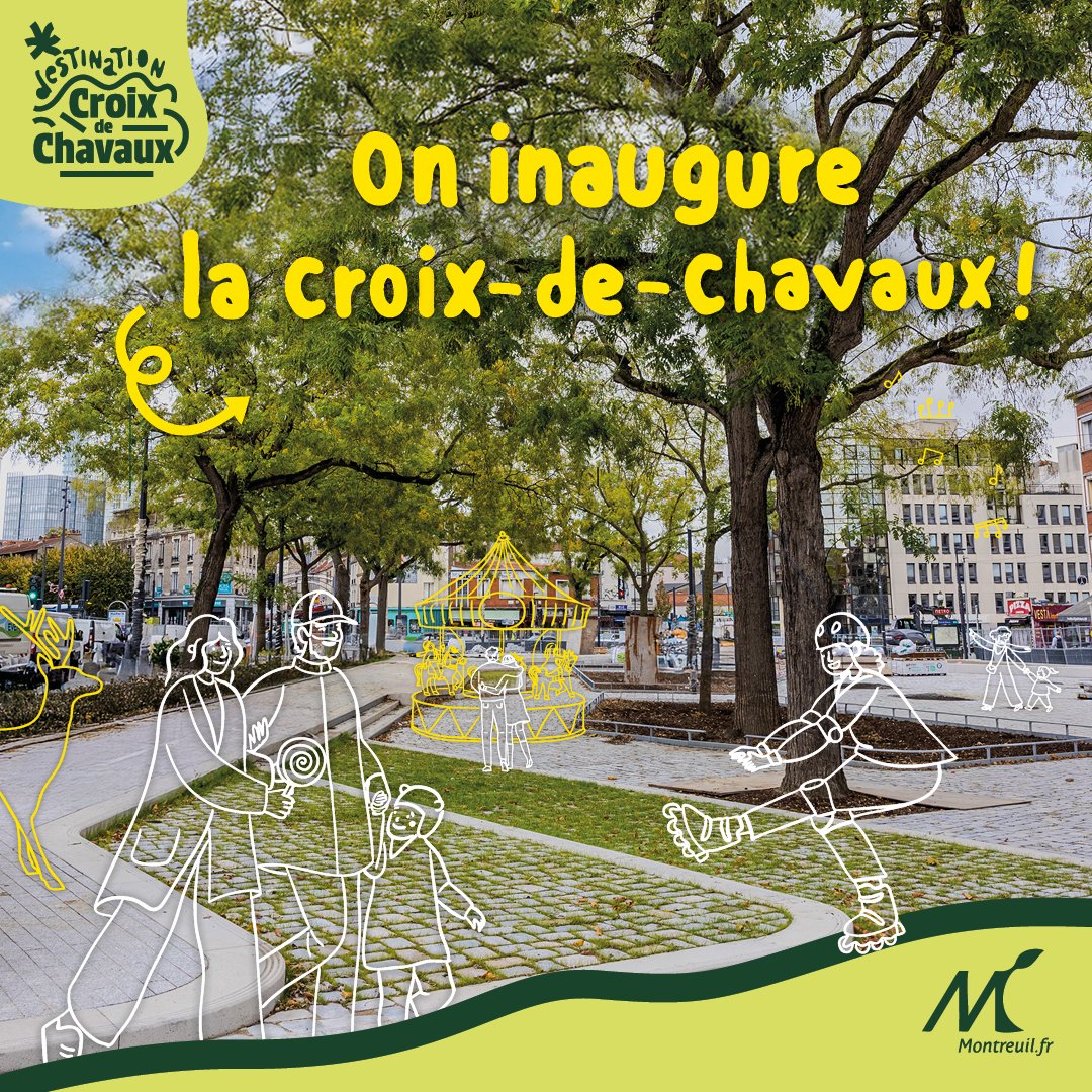 🥳 Samedi 6 décembre, vivez l’expérience unique d’une Croix-de-Chavaux qui se transformera en un village 100% piéton, festif et animé pour son inauguration !

▶️ Toutes les informations : montreuil.fr/inauguration-c…