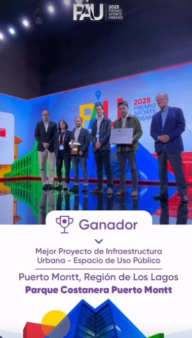 WAINRAIHGT's tweet image. El #ParqueCostanera ganó el Premio Aporte Urbano #PAU2025 como Mejor Proyecto de Infraestructura Urbana - Espacio de Uso Público. Un merecido reconocimiento a una obra que le cambió la cara a #PuertoMontt, y que se ha transformado en el principal espacio de encuentro ciudadano.