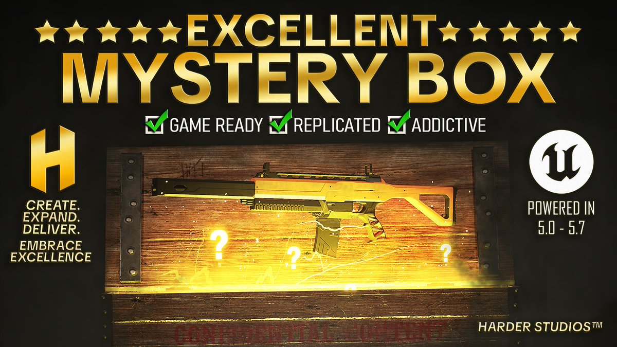 HarderUnreal's tweet photo. Not a black friday sale but we just released our MYSTERY BOX for UE5 on FAB! 

What do you think, did we nail it? You can watch the cinematic trailer on youtube ;)

Play the free demo here: https://t.co/o2RPjp424x

Enjoy!

#UnrealEngine #FAB #UE5 #IndieDev #GameDev https://t.co/Gc7gMuB37G