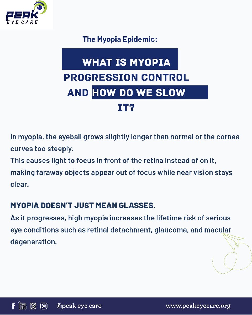 Peakeyecareltd's tweet image. Kids’ eyes change fast, sometimes too fast.
Myopia isn’t just “they need glasses”… it can progress and affect long-term eye health.

📍Visit us at Raka Plaza 5, Sanusi Fafunwa Street, Opp. Karimu Kotun Street, VI,  Lagos.

#ChildEyeHealth #MyopiaControl #ProtectYoungEyes