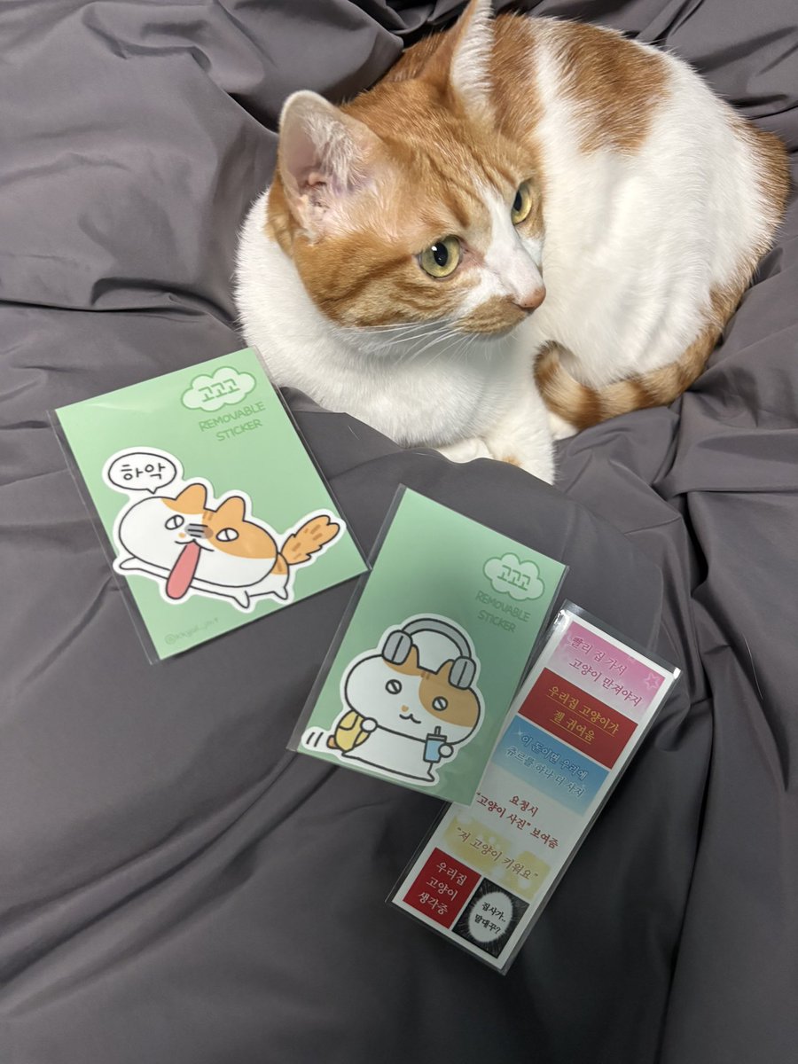 여우 닮은 스티커… 참을 수 없었다….