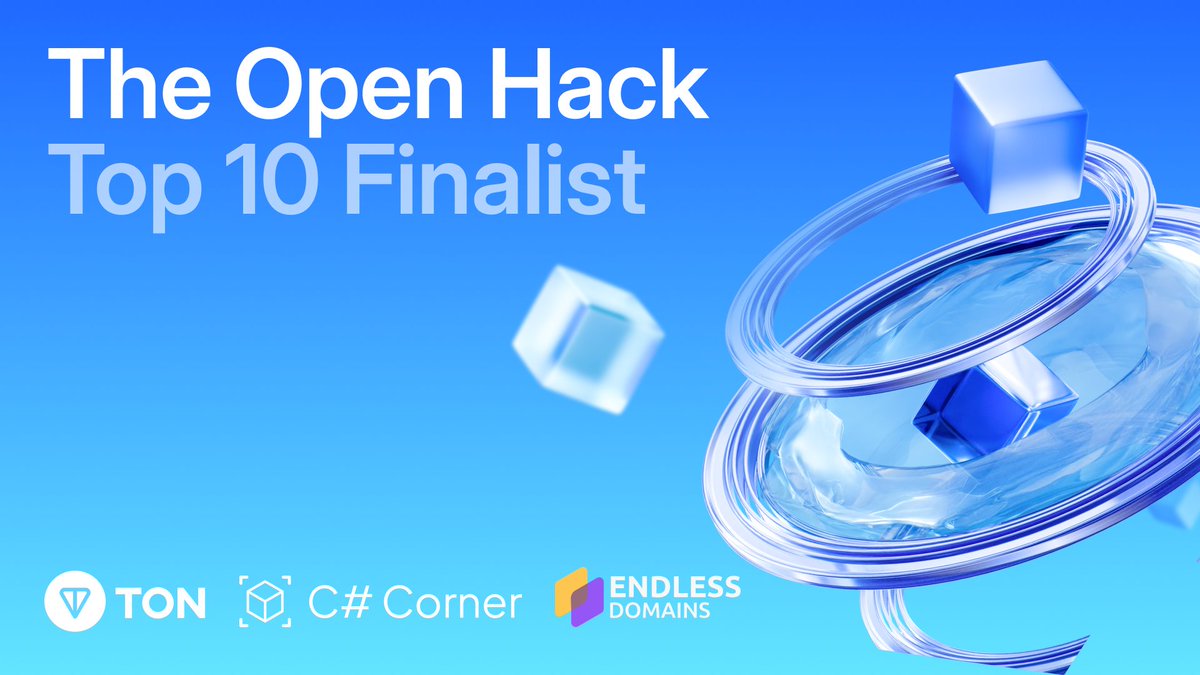 CsharpCorner's tweet image. 📣 The Open Hack - Top 10 Finalists Are Here!

Huge congratulations to the 10 standout projects building real, user-focused applications on TON - powered by innovation, grit, and community energy 🚀

These teams now move to the Offline Pitching Finale, where they’ll present to…