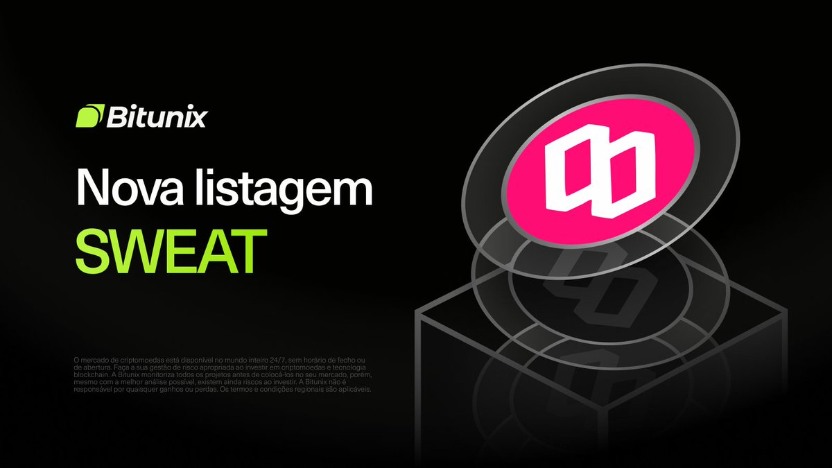 BitunixPT's tweet image. 🚨ALERTA NOVA LISTAGEM🚨

Um dos principais #tokens do ecossistema de #movetoearn 🔥 

Anunciamos que $SWEAT já se encontra disponível para negociação na Bitunix

Como comprar em spot👉 bitunix.com/p/SWEATspot2811