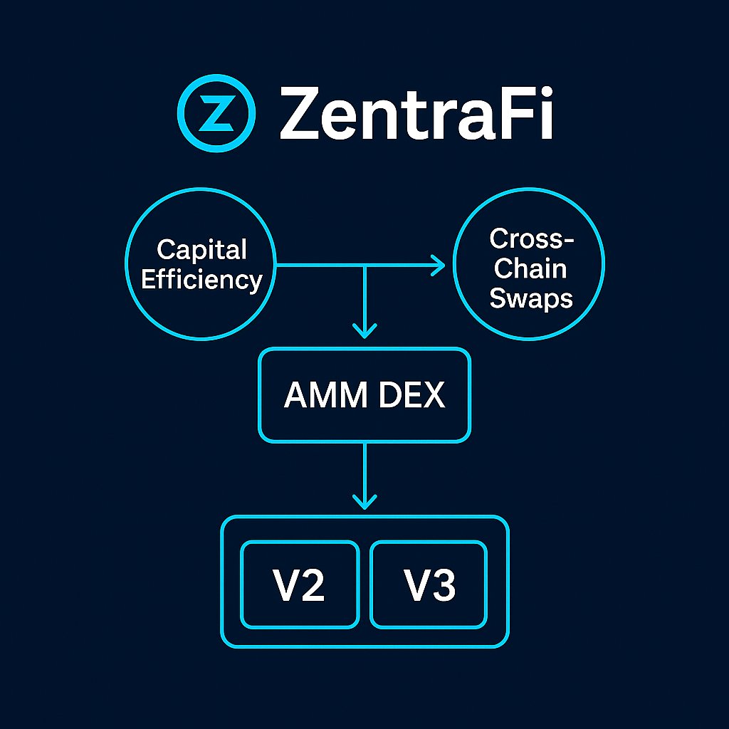 XocyPutra's tweet image. With support for both V2 and V3 swap models, Zentra provides flexibility for different trading styles.

V2 delivers simplicity and consistency, while V3 offers more precise liquidity management for those who need tighter control.

#PharosPathfinders #Week3
#DEX #Liquidity