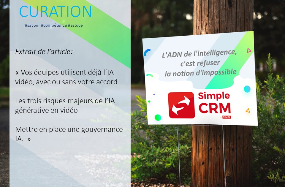 SIMPLE_CRM's tweet image. IA générative vidéo : créez sans risque pour votre marque #curation #savoir #compétence curation-simple-crm.blogspot.com/2025/11/ia-gen…