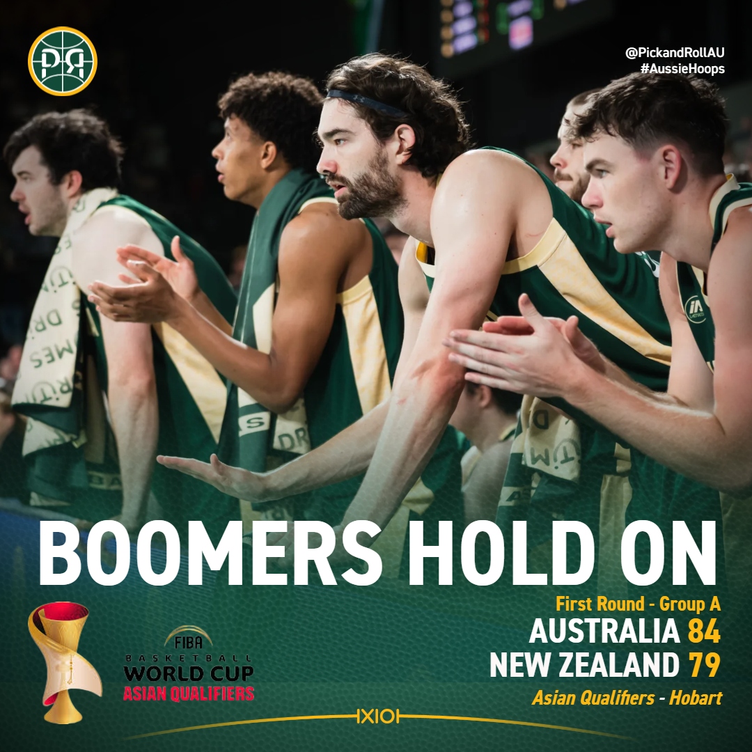 PickandRollAU's tweet image. The Australian Boomers outscored New Zealand 42-30 in the second half to secure the win in Hobart💪

Jaylin Galloway | 19 PTS | 3 REB | 2 STL
Angus Glover | 17 PTS | 4 REB | 3 AST
Davo Hickey | 12 PTS | 5 REB | 6 AST

#AussieHoops #FIBAWC