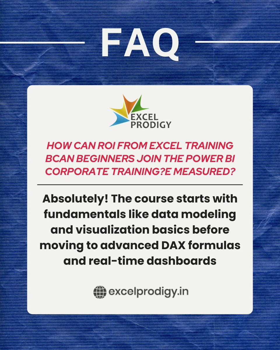 excelprodigy's tweet image. Ready to level up your team’s data skills? 🚀

Join our Power BI Corporate Training — perfect for beginners to advanced users!

📞 Contact us today to get started!

#ExcelProdigy #PowerBITraining #CorporateTraining #DataAnalytics #DashboardDesign #DAX #BusinessIntelligence