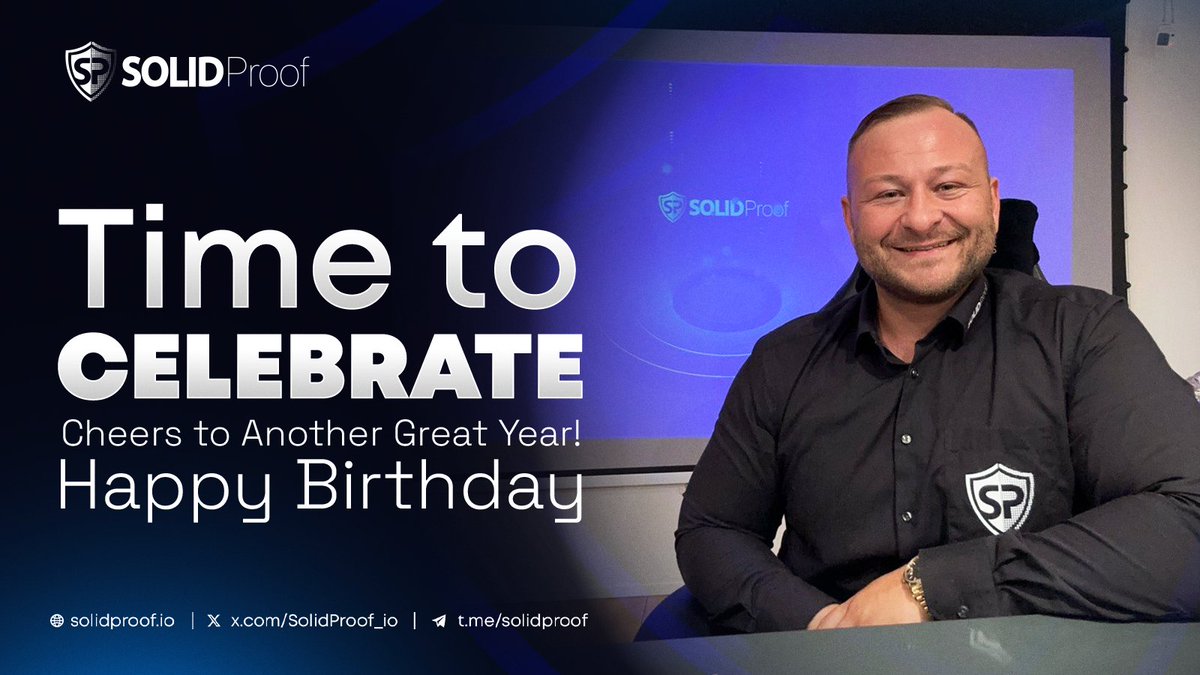 Happy Birthday to <a href="/Arens_Kevin/">Kevin Arens</a>🎉 

The inventor of SolidProof.io, launched in 2019, a vision that has grown steadily since the early days when we received our first auditor whitelisting on <a href="/UNCX_token/">UNCX Network</a>
(Unicrypt) back in 2020/21.

From a bold idea to an industry