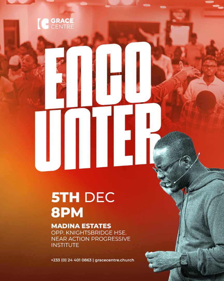 GraceCentreGH's tweet photo. “Oh give thanks to the Lord, for he is good, for his steadfast love endures forever!” — Psalm 107:1 [ESV]

Join us next week Friday at 8PM, for the last ENCOUNTER of the year.

 Let's gather, pray and thank God for his goodness.

#GraceCentre #APlaceToBelong #EncounterService https://t.co/PJSEINRkTW