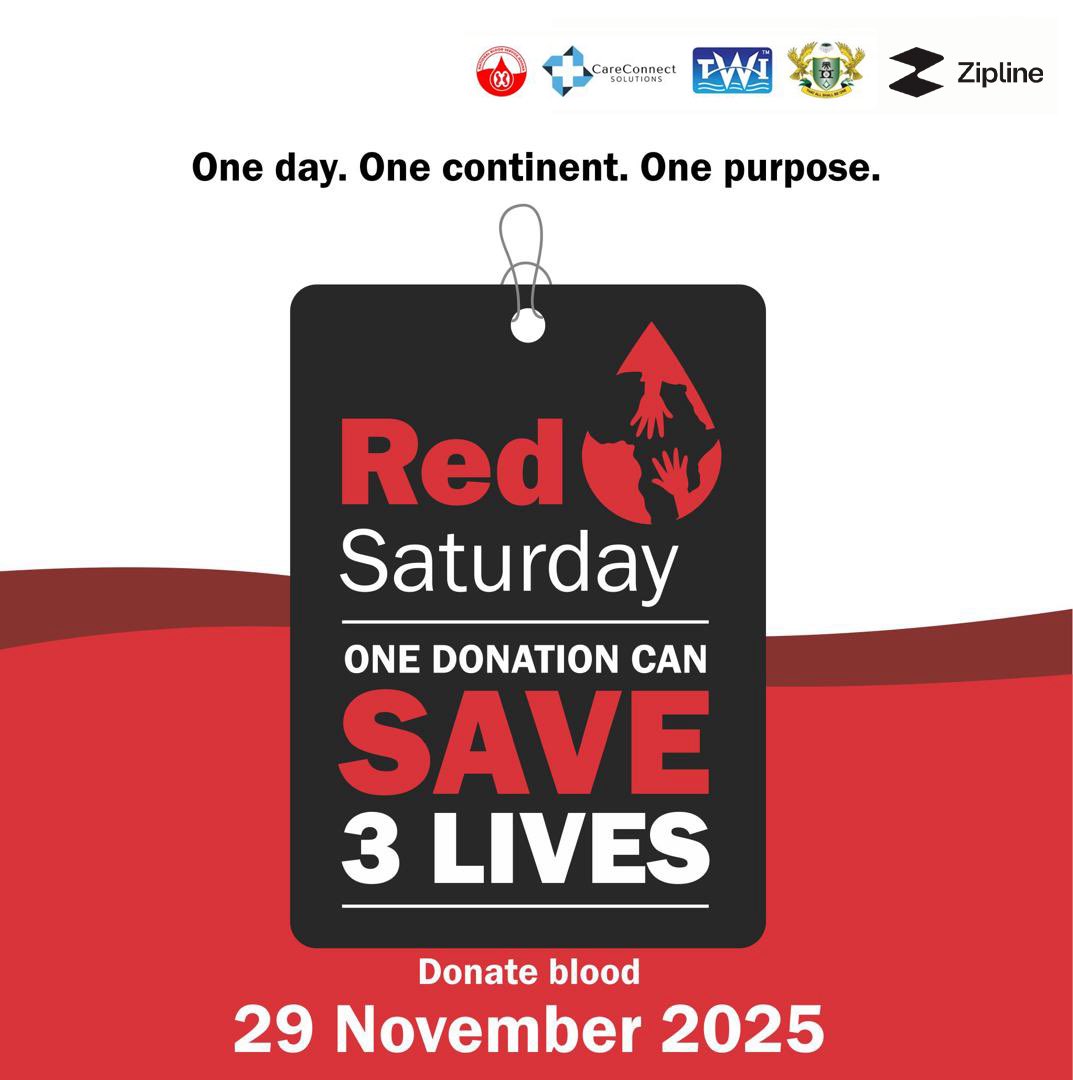 NBSGhana's tweet image. #RedSaturday happens tomorrow across the nation. Donate a blood to save 3 lives❤️

#PledgeToSaveLives
#GiveBloodSaveLives
#NationalBloodServiceGh
#OneDayOneContinent