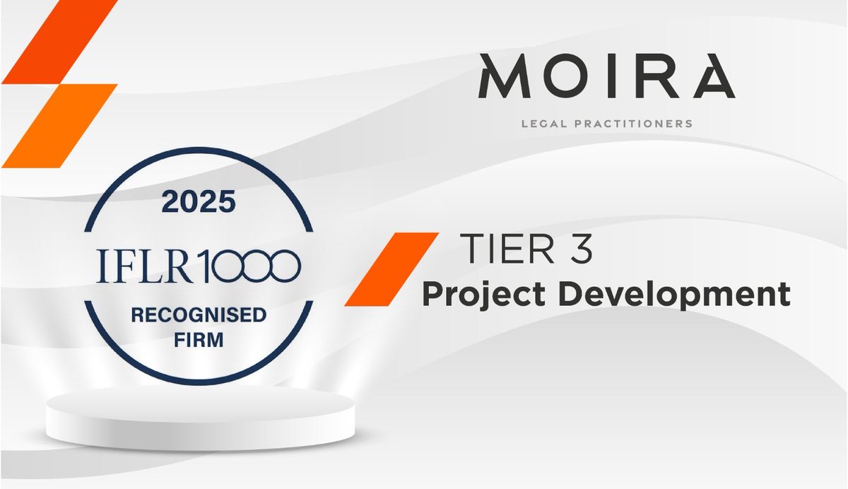 MoiraLegal's tweet image. We are delighted to be recognized by #ILFR1000 for our work in Finance&amp;amp;Corporate and Project Development.

We extend gratitude to our clients and stakeholders for their continued support.

 #MOIRALegal #ProjectDevelopment #Finance&amp;amp;Corporate