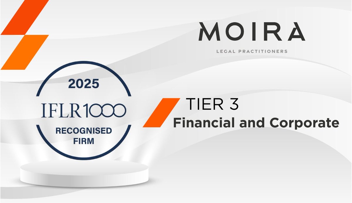 MoiraLegal's tweet image. We are delighted to be recognized by #ILFR1000 for our work in Finance&amp;amp;Corporate and Project Development.

We extend gratitude to our clients and stakeholders for their continued support.

 #MOIRALegal #ProjectDevelopment #Finance&amp;amp;Corporate