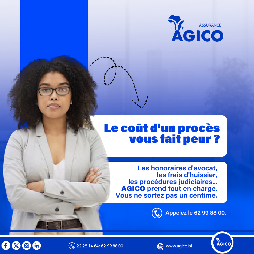 agicoburundi's tweet image. Le coût d&apos;un procès vous fait peur ? Les honoraires d&apos;avocat, les frais d&apos;huissier, les procédures judiciaires... AGICO prend tout en charge. Vous ne sortez pas un centime. Ne vous battez plus seul l&apos;assurance protection juridique d&apos;agico est la. 📷 62 99 88 00

#process #burundi